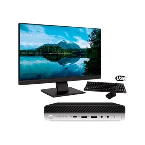 HP EliteDesk 800 G3 Mini-PC – Intel i5 6ª Gen - 8GB RAM - SSD 240GB - Windows 10 Pro + Monitor 23" + Teclado e Rato USB